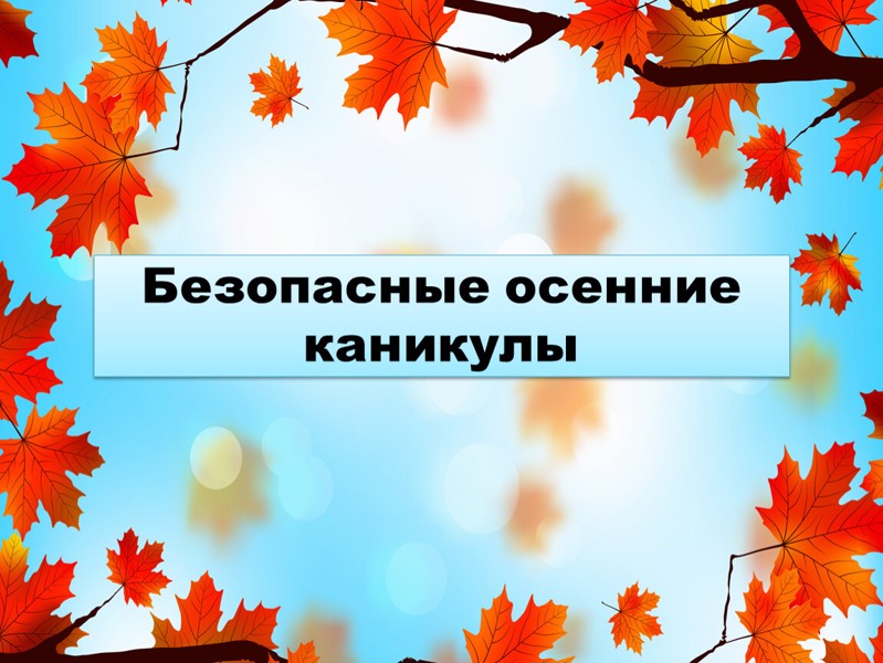 Безопасные осенние каникулы Безопасные осенние каникулы.